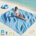 Famstar Beach Blanket Oversized Extra Large 78" X 81",Waterproof Sandproof Beach Blanket 1-7 Adults Lightweight Durable for Travel Camping Hiking Picnic