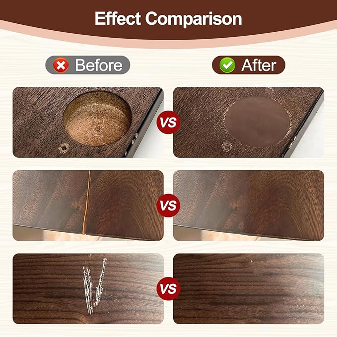 BONCART Walnut Wood Putty Filler - 9.87 Ounce Paintable Wood Filler for Furniture Repair, Quickly Repair Any Broken and Defective Wooden Furniture