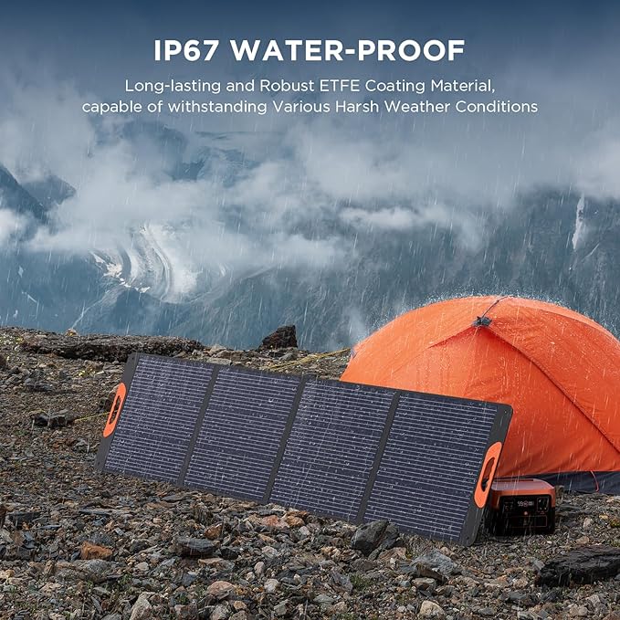 ZOUPW 220W Portable Solar Panel for Power Station,23.5% Efffciency Mono Foldable Solar Charger for Jackery 1000 V2/EcoFlow Delta/Bluetti/Anker Solix,IP67 Waterproof for RV Camping Home Backup