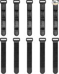 Trilancer Elastic Cinch Straps with Anti-Slip Strips, 6’’ x 1’’ (10 Pack) Heavy Duty Multipurpose Hook and Loop Straps for Extension Cords, Cables, Ropes,Hoses, Bike,Pant Garters,Garage and Workshop