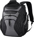 KROSER Travel Laptop Backpack 18.4 Inch XXXL Gaming Backpack with Hard Shell Saferoom RFID Pockets Water-Repellent Business College Daypack Stylish Laptop Bag for Men/Women-Black Grey