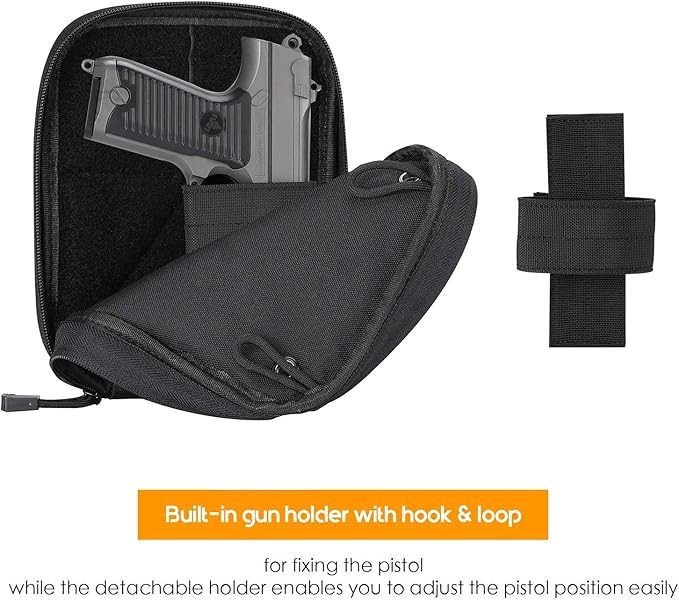 ProCase Concealed Gun Pouch, Multipurpose Carry Pistol Holster Fanny Pack Waist Bag for Handgun with Belt Loops