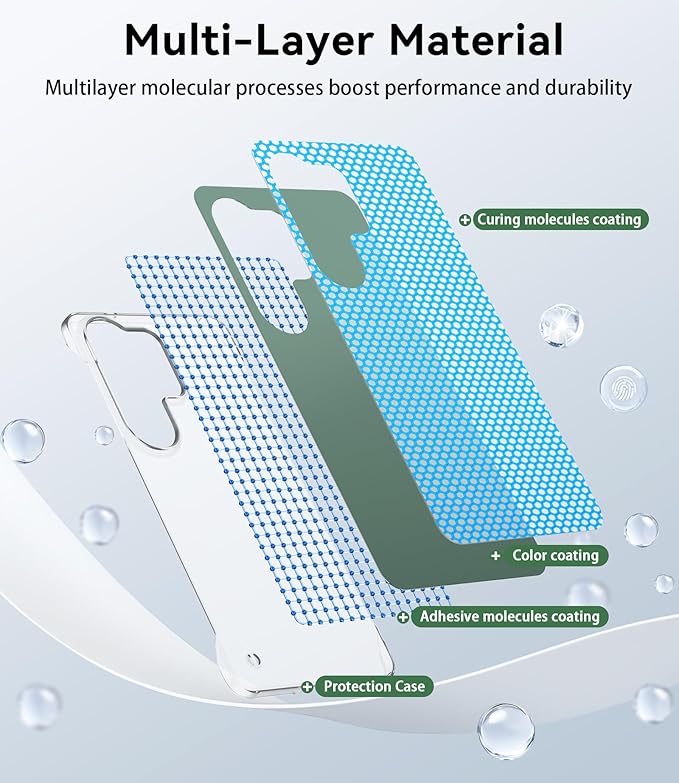 GRECAZO Slim Borderless for Samsung Galaxy S26 Plus Phone Case 6.7"(2026) Ultra-Thin Lightweight Frameless Matte Hard PC Cover Case with Pull Ring Minimalist Non Slip Rope-Dark Green
