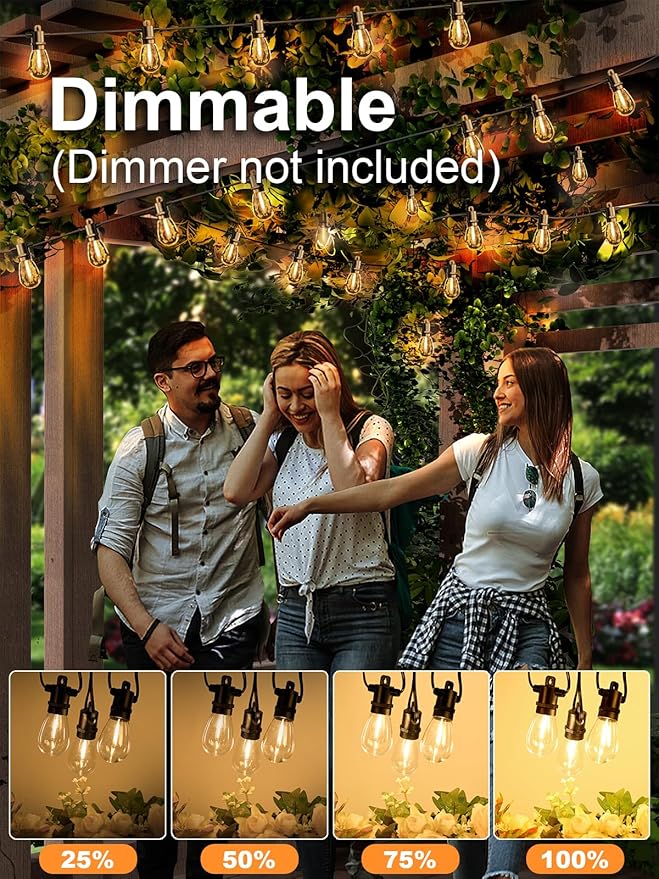 Svater Outdoor String Lights 300 FT, Patio Lights for Outside with Shatterproof Bulbs, Waterproof IP65 Commercial Hanging Light for Backyard Porch Balcony Bistro Party 3X100 FT
