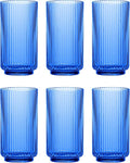 Abode Homewares Mesa 22 oz Durable Acrylic Jumbo Drinking Glasses, Shatter-Resistant and Dishwasher-Safe Indoor/Outdoor Drinkware for Water, Iced Tea, Juice, and Cocktails - Cobalt Blue - Set of 6