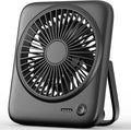 Otlonpe Personal Portable Desk Fan, 4000mAh Small Rechargeable Portable Fan Battery Operated & USB Powered for Travel Sleeping Bedroom Office Home Table, Cordless, Quiet, 4-Speed, 6.5 Inch (Black)