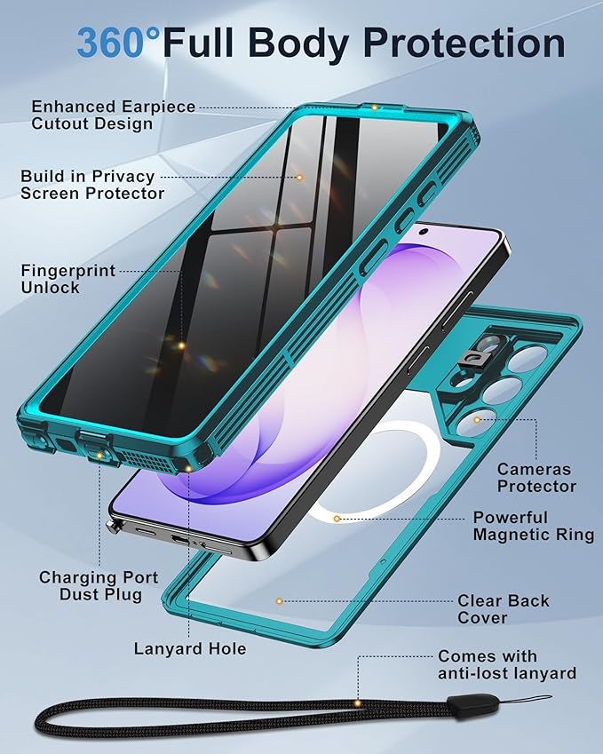 for Samsung Galaxy S26 Ultra Waterproof Case, [Fit for Magsafe] [IP68 Water Proof] [Built-in Screen Protector], Magnetic Heavy Duty Military Grade Rugged Phone Case for S26 Ultra 6.9", Privacy
