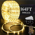 KNONEW 164FT 1000LED Rope Lights for Outside,Outdoor String Lights Waterproof 8 Modes Clear Tube Light for Indoor,Bedroom,Wedding,Garden,Patio,Christmas,Tree,Rv,Holiday Decoration(Warm White)