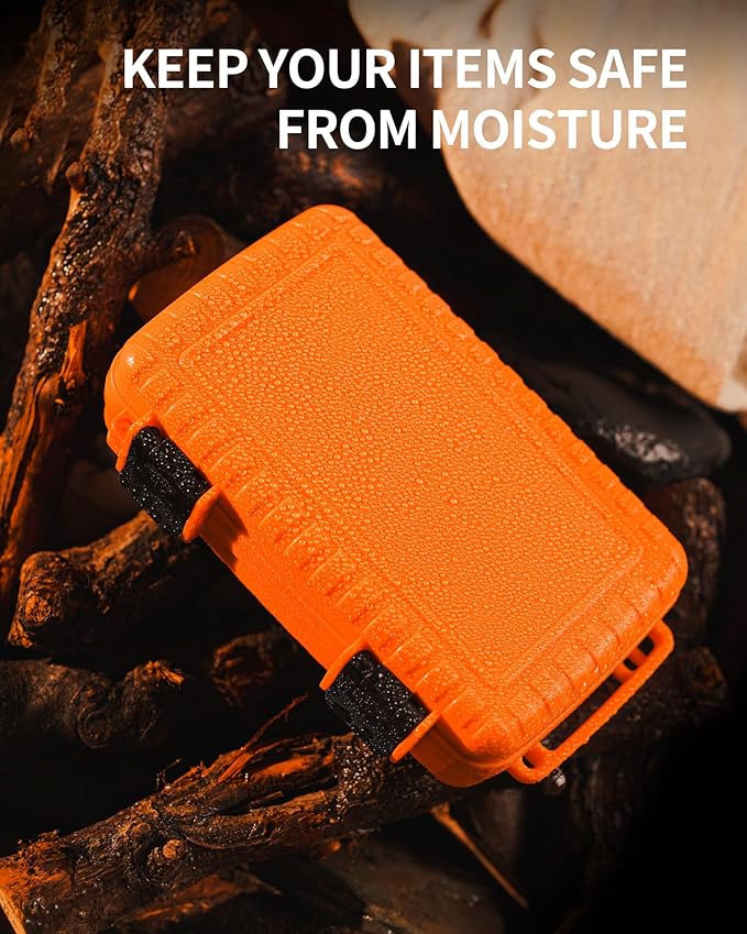 MecArmy B20 Edc Storage Box, Compact Waterproof Hard Case With Removed Foam, Small Dry Container For Outdoor Gear Tools Electronics, Durable Portable Utility Hardshell Case For Home Travel - Orange