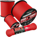 Paracord Rope 750 lb - 100ft 5/32" Parachute Cord 4MM 12-Strand para Cord - Heavy Duty Spool String for Survival,Camping Gear, Survival Bracelet, Clothesline - Red
