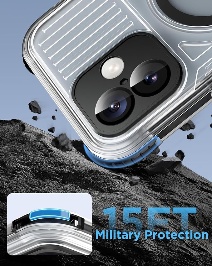 for iPhone 16 Plus Waterproof Case with Magsafe, Built-in [Camera & Screen Protector] [Lanyard], IP68 Water Proof Full Body Dustproof Heavy Duty Frosted Protective Phone Cover, 6.7" Black