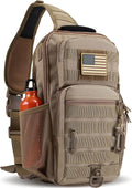 Rover Sling Pack Tactical Shoulder Sling Bag Backpack with Bottle Holder Crossbody Chest Bag, Coyote