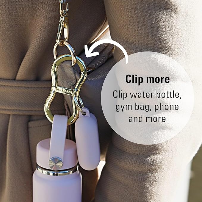 LINK Connector Clip. Women’s Keychain Clip, Fashion Carabiner for Purses & Tote Bags. 2 Secure Hooks, Holds 22lbs