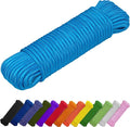 TECEUM Rope – 150 Feet x 1/4 Inch (7mm) – Sky Blue – Strong All-Purpose Utility Rope – Camping, Crafting, Flag Pole, Indoor & Outdoor – Polypropylene Nylon Poly Lightweight Diamond Braided Cord