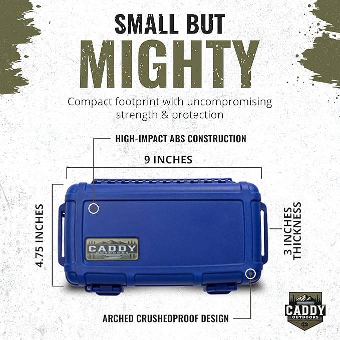 Waterproof Storage Case 1.2 L Capacity – Heavy-Duty Gear Box with Foam, Carabiner & Lanyard – Crushproof, Airtight Outdoor Container for Camping, Hiking, Fishing