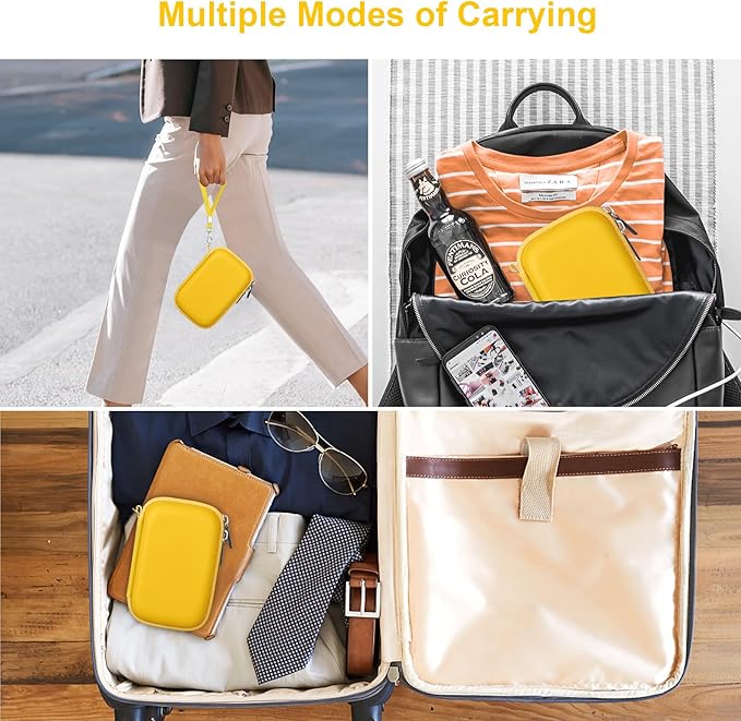 Canboc Carrying Case for Kodak PIXPRO WPZ2 Rugged Waterproof Digital Camera, Mesh Pocket fits USB Cable, Yellow (Case Only)
