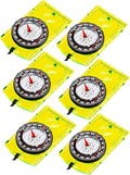 Gejoy 6 Pieces Orienteering Compass Bulk Scout Compass with Declination Magnifier Ruler and Scale Map Reading for Class Gifts Hiking Camping Backpacking Navigation Survival