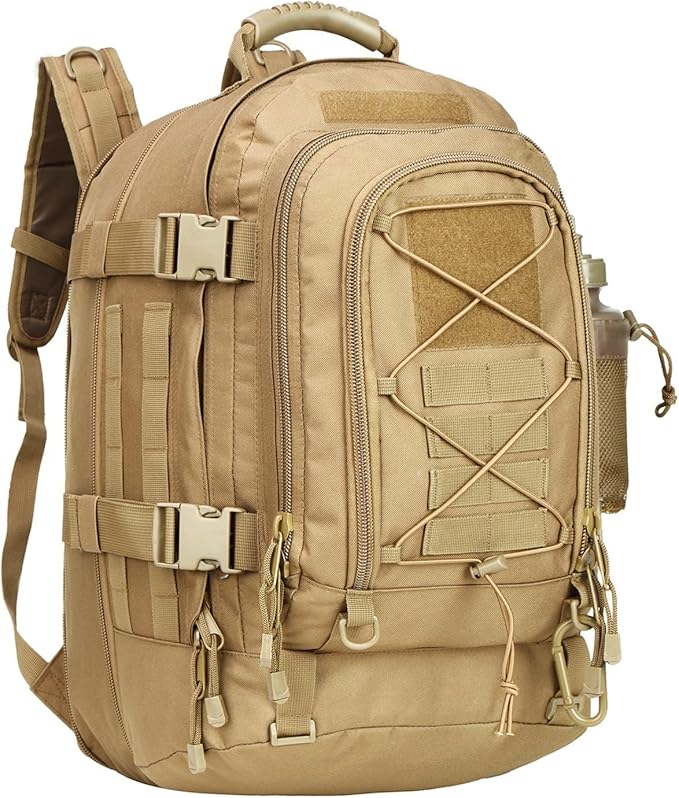 Large Military Bug Out Bag 3 Day Pack Expandable Backpack Army Daypack for Outdoor Hiking Hunting (Tan)