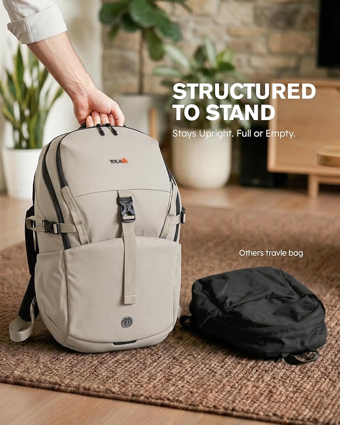 Tolaccea Daypack Backpacks Carry On 30L, Travel Backpack with Waterproof Zippers, Flight Approved Hand Luggage Casual Backpack for Men Women, Durable Bag for Work Business Hiking, Fits 15.6" Laptop