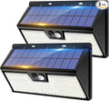vighep Large Solar Motion Lights Outdoor, 318 LED Super Bright Shed Lights with 3 Lighting Mode, IP65 Waterproof Solar Bar Light, Great for Outside Wall Yard Chicken Coop Garden - 2 Pack