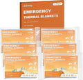 6 Pack Emergency Blankets - Mylar Thermal Space Blankets for Survival and Protection - Ideal for Camping, Outdoors, Hiking, Rescue, Marathons