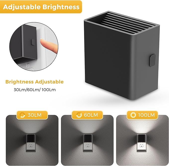 L LOHAS LED Night Light,Night Lights Plug into Wall,[2-Pack] Bright Night Light with Light Sensor,5000K Daylight White,Brightness Adjustable, Modern Nightlight for Bathroom Hallway Kitchen