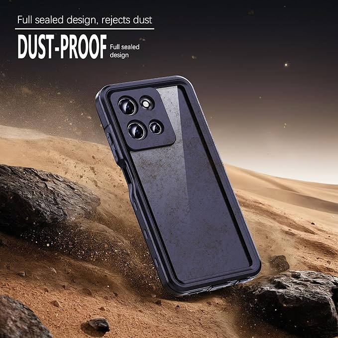 Lunivop Compatible with Motorola Moto G 2026/2025 Case 6.7'' Waterproof Dustproof【IP68 Underwater】 Diving Clear Built-in Screen Protection Lanyard 【Military Grade Full Body】 for Moto G 2026/2025