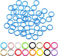 Carabiner Clip 48Pcs Blue Metal Key Ring Clip Circle Keychain Rings Bulk Spring O Ring Round Cute Carabiner Spring Snap Hook Key Chain Clips for DIY Keychain Bag Charm Handbag Purse Dog