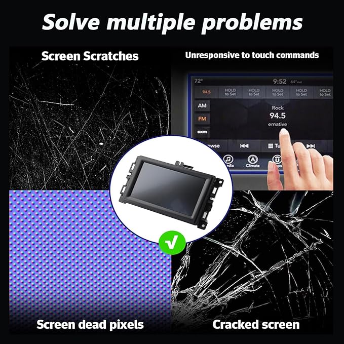 7" Uconnect Touch Screen Replacement Display with Bracket for 2017-2020 Jeep Compass TDO-WXGA0700K00057-V1 TDO-WXGA0700K00033-V2 fit Radio Navigation