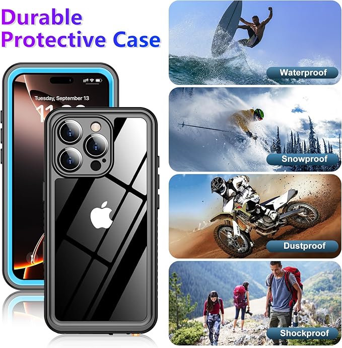 2025 New Designed for iPhone 16 Pro Max Case Waterproof, [Built-in Screen Protector & Glass Camera Protector][Full Body Shockproof][IP68 Underwater][Dropproof] Phone Case for iPhone 16 Pro Max 6.9"