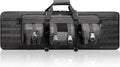 DULCE DOM 36 42 48 Inch Double Rifle Case, Tactical Soft Padded Backpack for Hunting & Shooting Range, Heavy-Duty Storage Gun Bag for 2 Rifles & Pistols with Lockable Zippers & MOLLE System