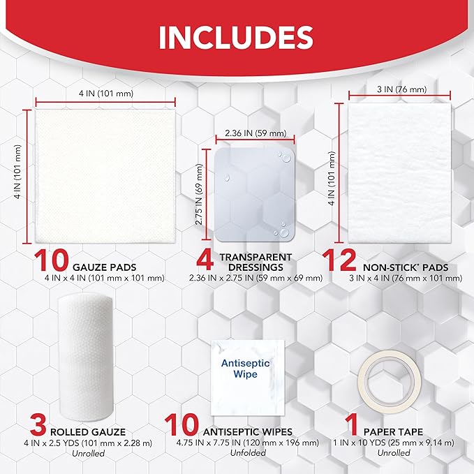 All Health Wound Care Kit & First Aid Supplies, 40 Piece | for Small to Medium Sized Wounds, Professional Use for Car, Home, Camping, Hiking and More