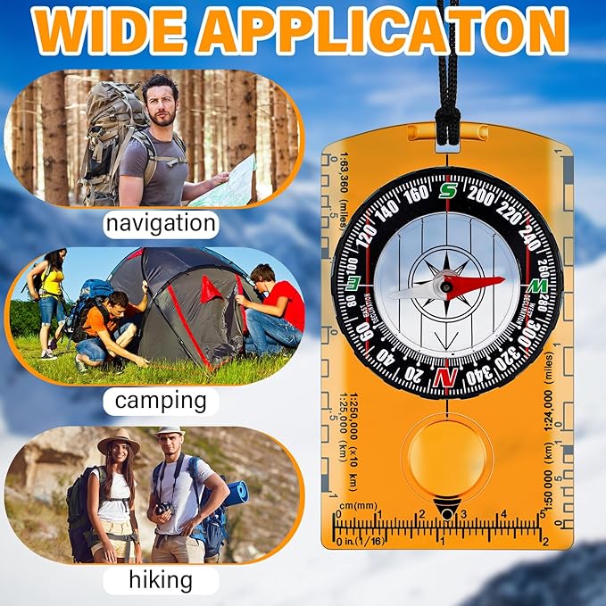 Geiserailie Orienteering Compass Bulk Navigation Map Reading Compass for Kids Hiking and Survival Outdoor Exploring, Party Favor Toy