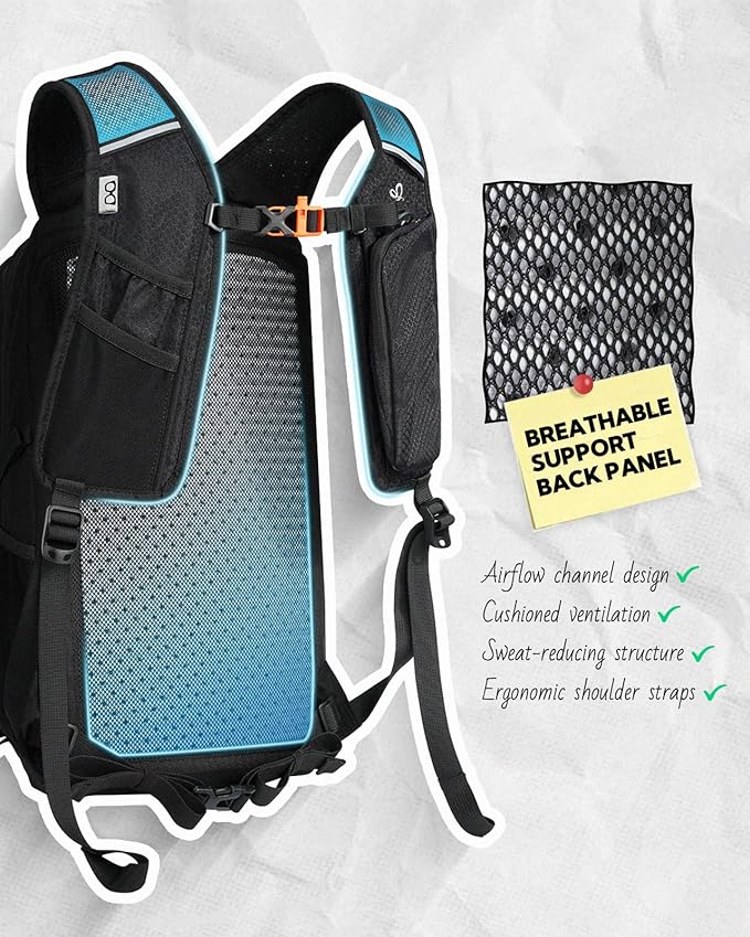 WATERFLY Small Lightweight Hiking Backpack: 20L Outdoor Daypack with Phone Pocket, Hydration Compatible, Breathable Backpanel, Multi-Compartment for Camping Trekking Travel Women Men