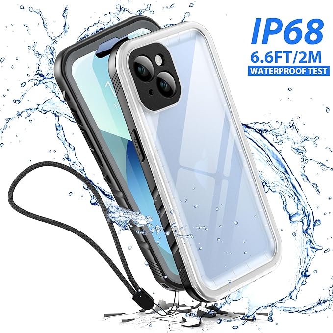 SPORTLINK for iPhone 13 Mini Waterproof Case - Full Body Shockproof Dustproof Phone Screen Protector Rugged Waterproof Case for iPhone 13 Mini 5.4 Inches Frosted Clear