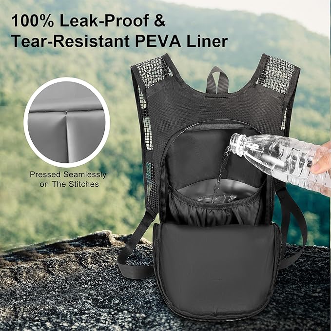 MIYCOO Hydration Backpack - Lightweight Water Backpack with 2L Water Bladder Bag, Running Hydration Vest Backpack for Men Women, Hydration Pack for Hiking, Cycling, Climbing