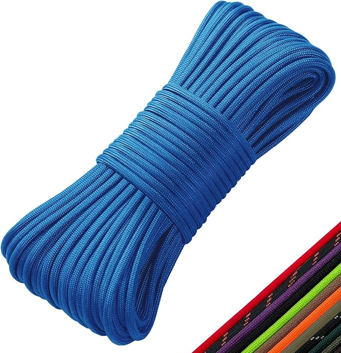 Paracord 550 Rope 100 Feet 5/32 Inch 7 Strand Type III Nylon Rope Parachute Cord for Survival Gear, Hiking, Camping, and Outdoor Use