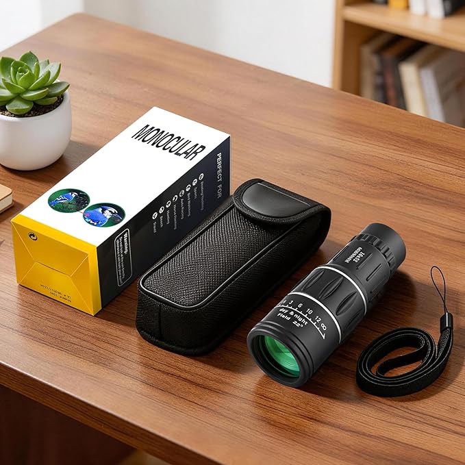 16X52 Monocular Telescope High Power for Adults, Compact Prism Monocular with HD Lens for Bird Watching, Hiking, Travel & Outdoor Activities
