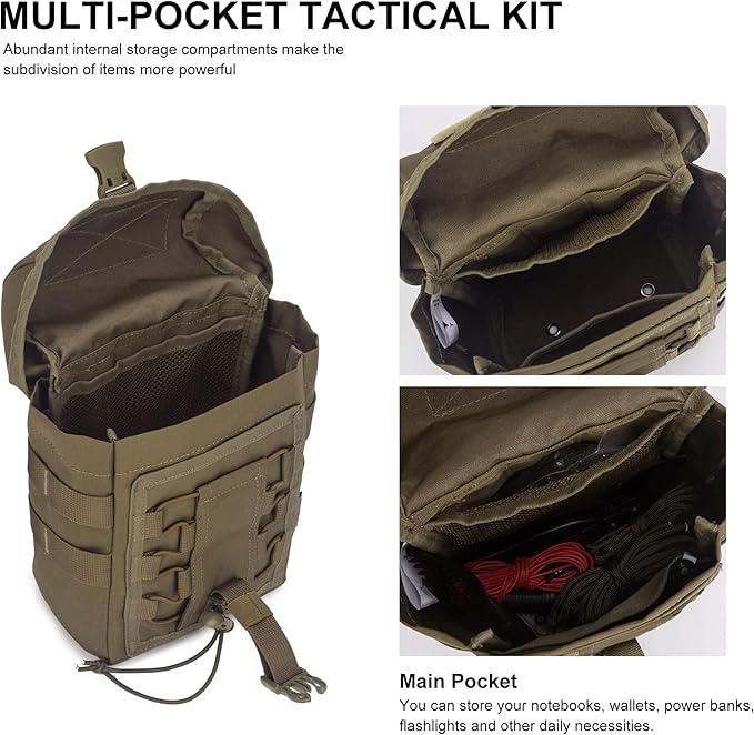 Mardingtop Molle Admin Pouch,EDC Pouch, Tactical Drawstring Pouch,Utility Pouch