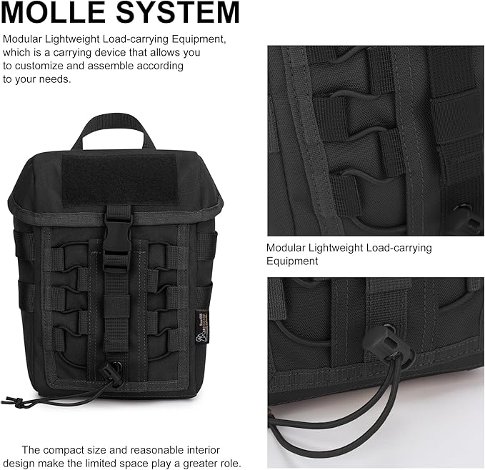 Mardingtop Molle Admin Pouch,EDC Pouch, Tactical Drawstring Pouch,Utility Pouch