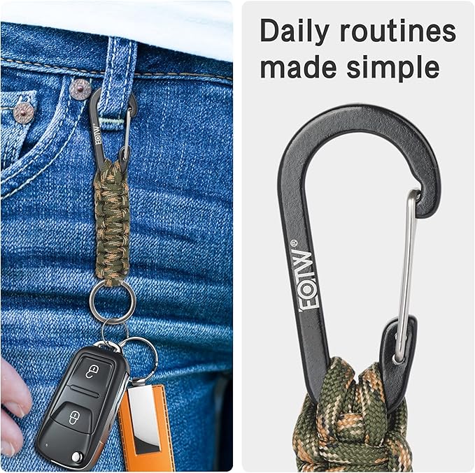 EOTW Paracord Keychain for Men Women Paracord Carabiner Backpack Keychain with Aluminum Clip for Camping Hiking Outdoor Gear
