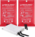 Fire Blanket for Home Emergency Survival – Fiberglass Suspend Fire Flames Suspension Blankets for Home and Kitchen School Grill Garage House Warehouse Safety (2pcs-FireBlankets)