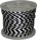 T.W Evans Cordage Co. 98323 3/8-Inch by 300-Feet Solid Braid Propylene Multifilament Derby Rope, Black and White
