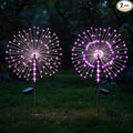 2 Pack 250LED Solar Garden Lights Outdoor, Dual Lighting Modes Firework Lights Solar Powered, Waterproof Twinkle Fairy Light Outside for Yard Patio Pathway Christmas Party Decorative（Purple