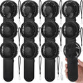 Sumind 12 Pcs Small Personal Portable Fan Mini Handheld Bulk 1 Speed Electric Cute Battery Powered for Neck Lash Makeup Women Men Travel Camping Indoor Outdoor Summer (Black)