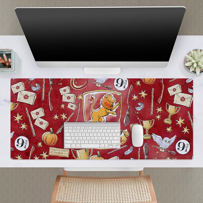 Head Case Designs Officially Licensed Harry Potter Gryffindor Graphics 37.4 x 15.75 x 0.16 inches (900 x 400 mm) - XL Gaming Office Desk PC Keyboard Mouse Mat Pad