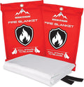 Fire Blanket 2 Pack 40”x40” - Fire Blankets Emergency for Home and Kitchen - Emergency Blankets for Survival - Home House Safety Supplies kit Must Haves - Firemen Safety Gifts and Essential Stuff