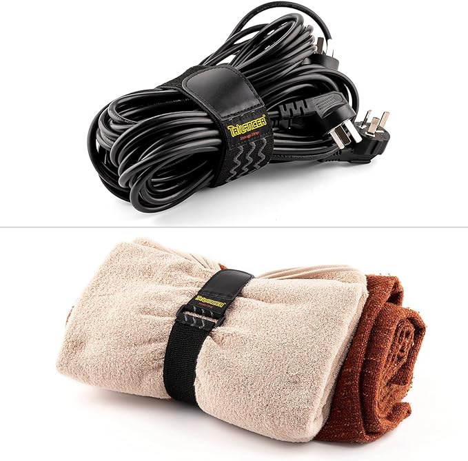 Trilancer Elastic Cinch Straps with Anti-Slip Strips, 24 "x 2" (4 Pack) Multipurpose Hook and Loop Bundling Straps for Hose, Cords, Bike, Luggage, Camping, Yoga Mats