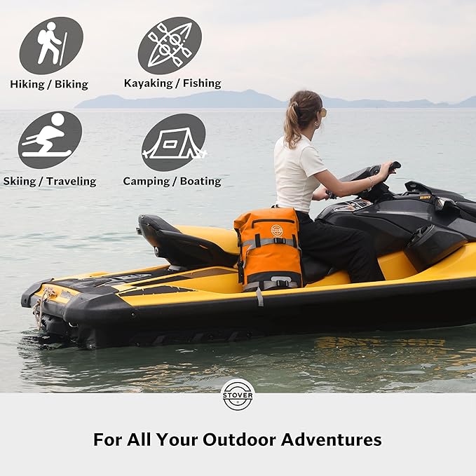 STOVER 5/10/25/30/40/55L Waterproof Dry Bag- Roll-Top Backpack w/Phone Case- Kayaking, Hiking, Camping, Boating- Men/Women