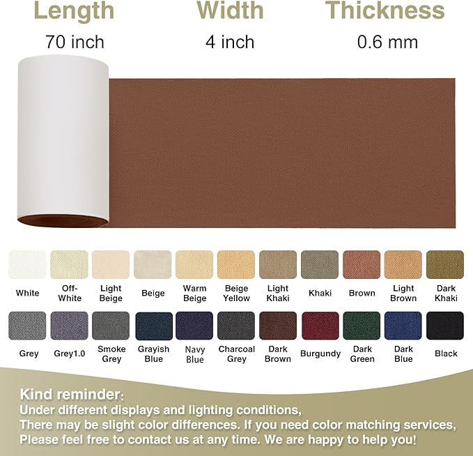 Gheeidau Canvas Repair Tape 4×70 Inch Waterproof Self-Adhesive Fabric Repair Patch for Repairing Boat Covers,Tents,Patio Umbrellas,Car Seats,Luggage,Sofas.(Brown)